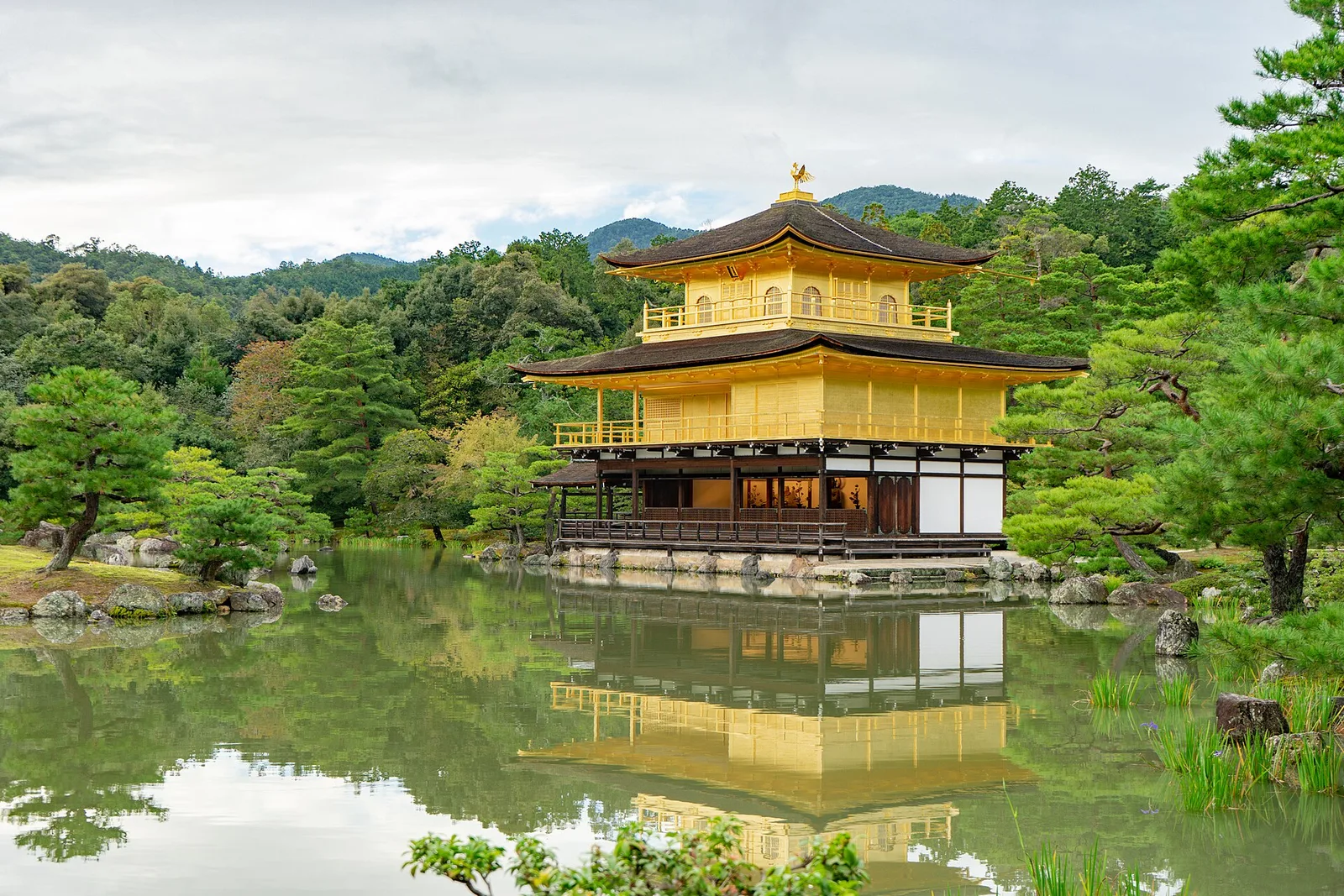 Kinkaku-ji’s Golden Pavilion reflected in a pond in Kyoto